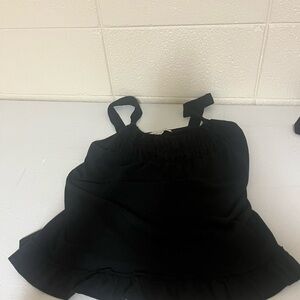 Jones New York Black Ruffle Detail Top